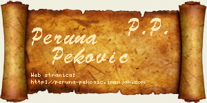 Peruna Peković vizit kartica